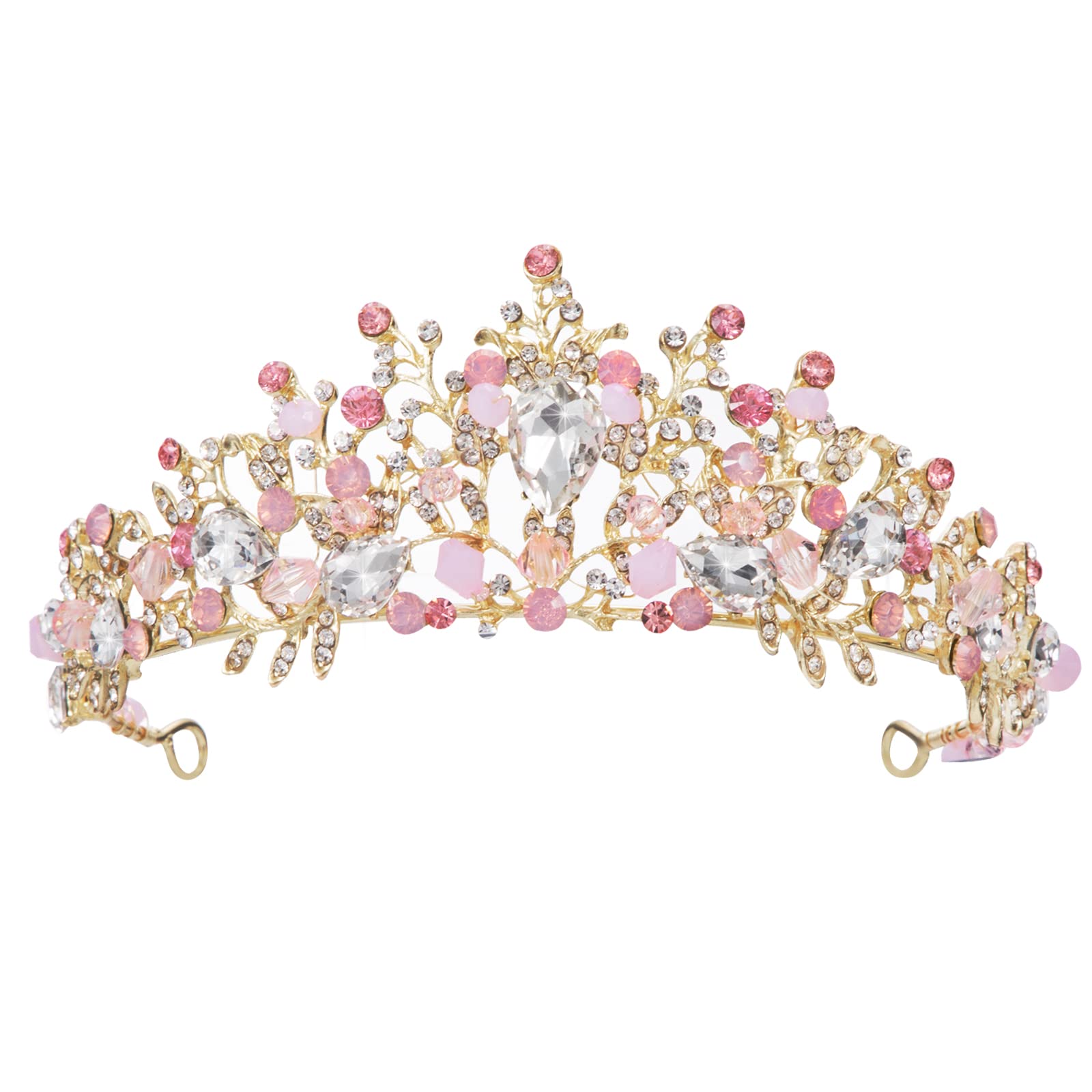 Jeesblsy Tiara Corona de Cristal con Diamantes de Imitación Peine para Mujer Nupcial Proms de Boda Niña Princesas Fiesta Concurso de Cumpleaños Joyería para el Cabello