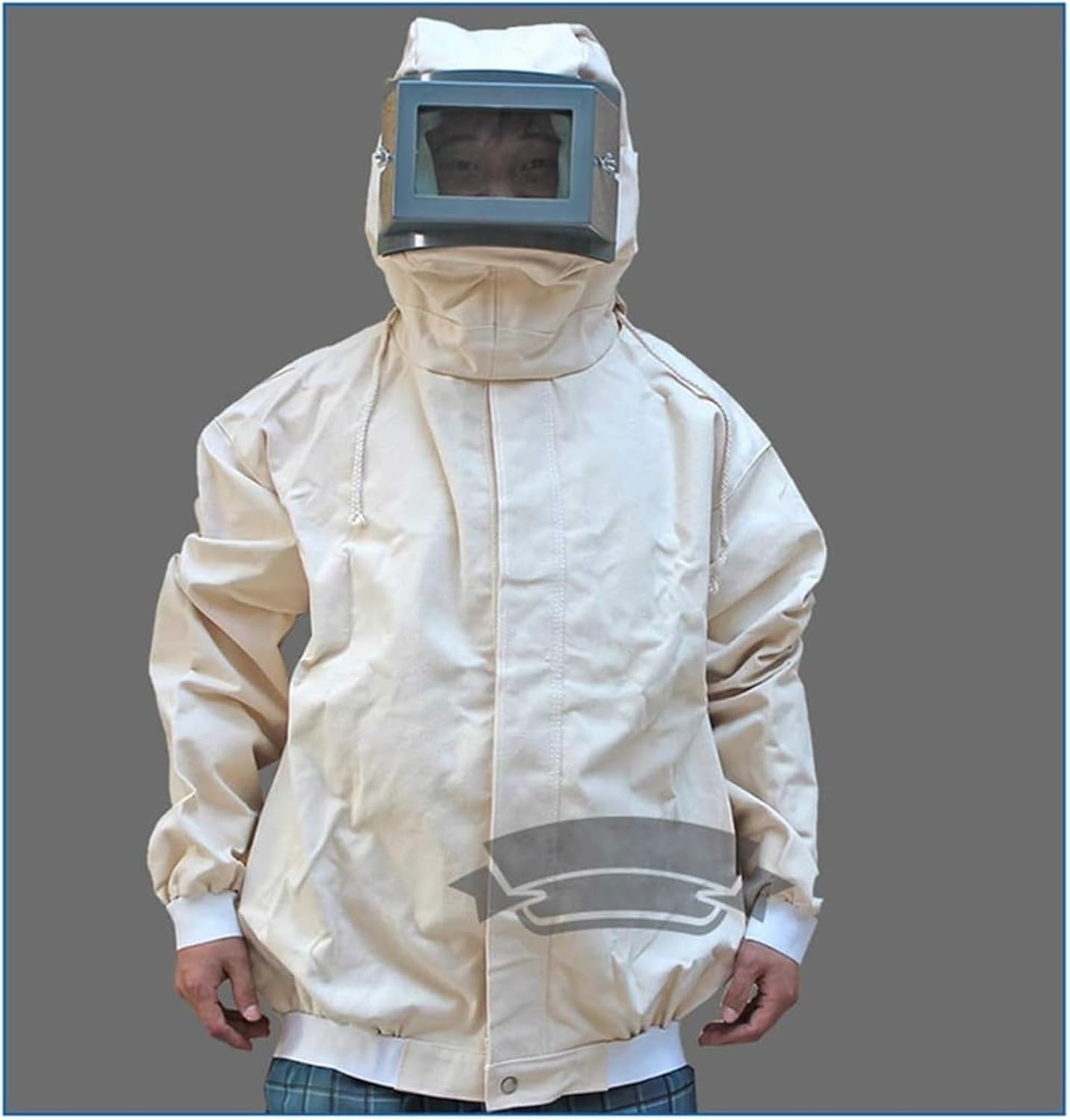Mono protector for chorro de arena, traje protector contra el polvo for hombres y adultos con chorro de arena abrasivo for industria de lona, ​​para pintar y trabajar la madera,suministrada.