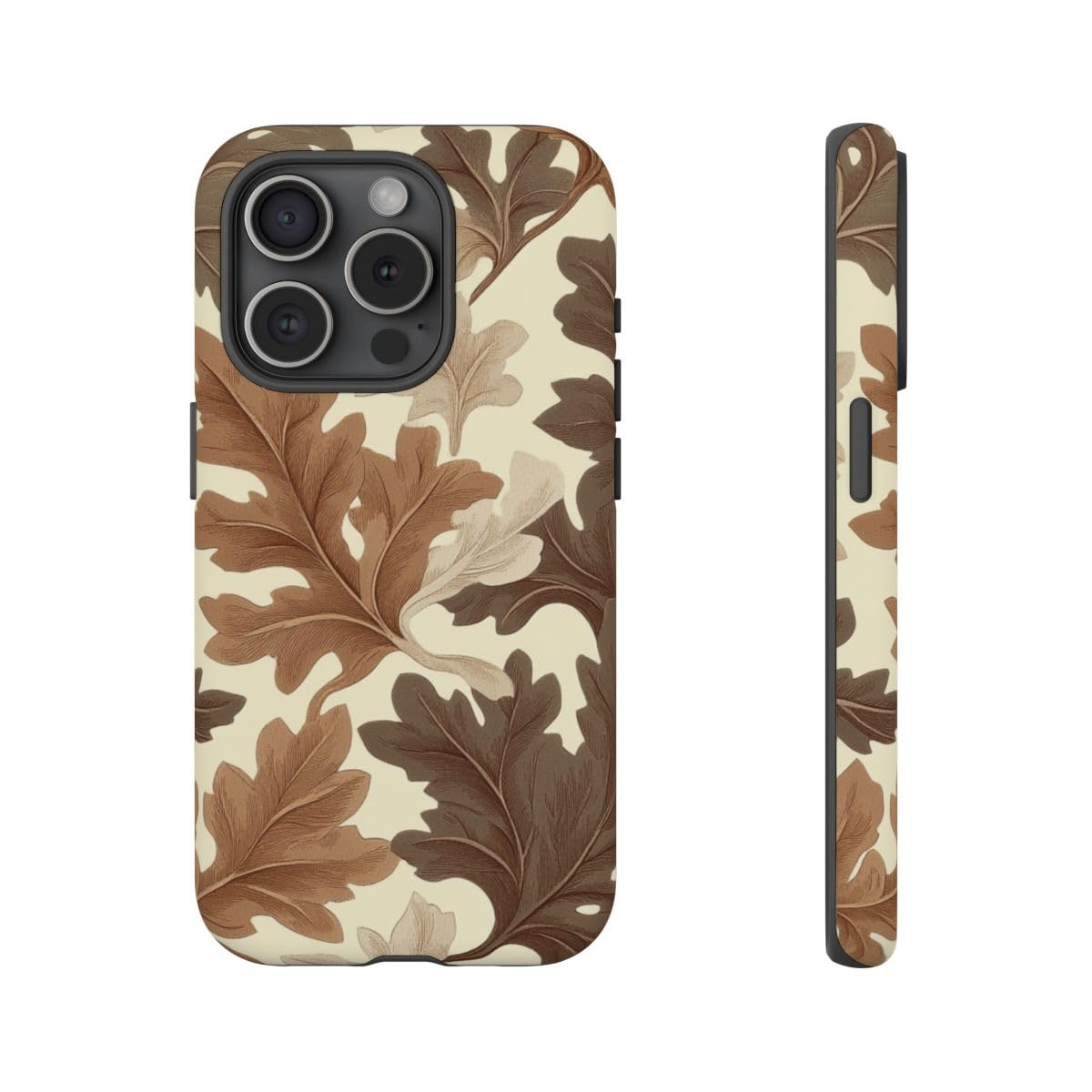 Coque rigide mate motif feuille de chêne marron iPhone 15 Pro - 4