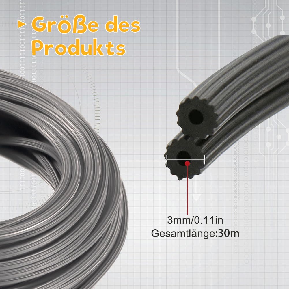 30 m diameter 3 mm rubber piping tape for installing fly screen piping rubber for fly screen repair rubber cord for mosquito screen insect screen - Image 2
