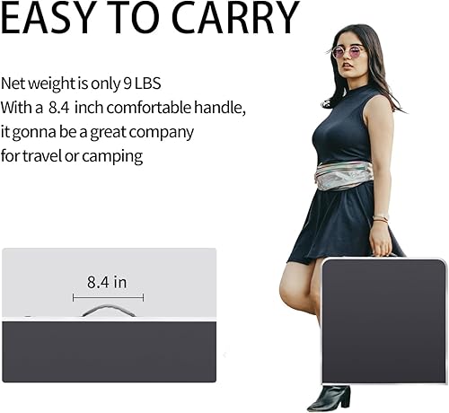 Miniatura 6 de Moosinily Mesa de camping plegable mesa plegable de aluminio de 4 pies mesa de picnic con asa mesa de campamento portátil ajustable para picnic