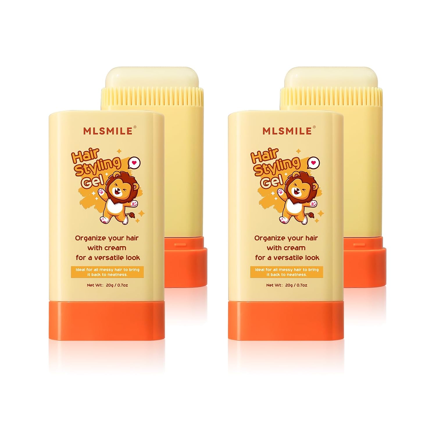 2pcs Hair Styling gel for Baby Hair Wax Stick with Built-in Comb Wax Stick for Hair Slick Stick Hair Care for Kids Styling Waxes for Fly Away & Edge Frizz Hair Refreshing Non-Greasy