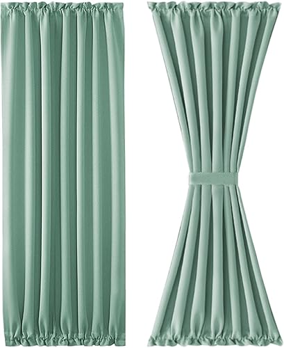 Miniatura 608 de DWCN Cortinas para puerta francesa: cortina térmica con bolsillo para barra para puertas con ventana de cristal, puertas de cocina y patio