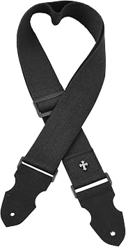 Guitar Pick Soft Cotton Shoulder Strap Soft Cotton Shoulder Strap Headstock Adapter for Acoustic Guitar for Music Lovers Color Black