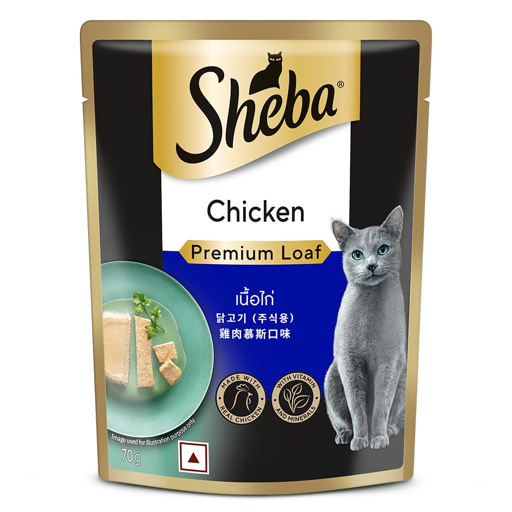 Fine Premium Adult (1+ Years) Wet Cat Food, Chicken Premium Loaf, 70 g Pouch, High-moisture gravy cat food for healthy hydration