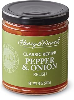 Harry & David Classic Pepper & Onion Relish, 10 oz - Sweet Savory Hot Dog Burger Topping, Gourmet Condiment Staple