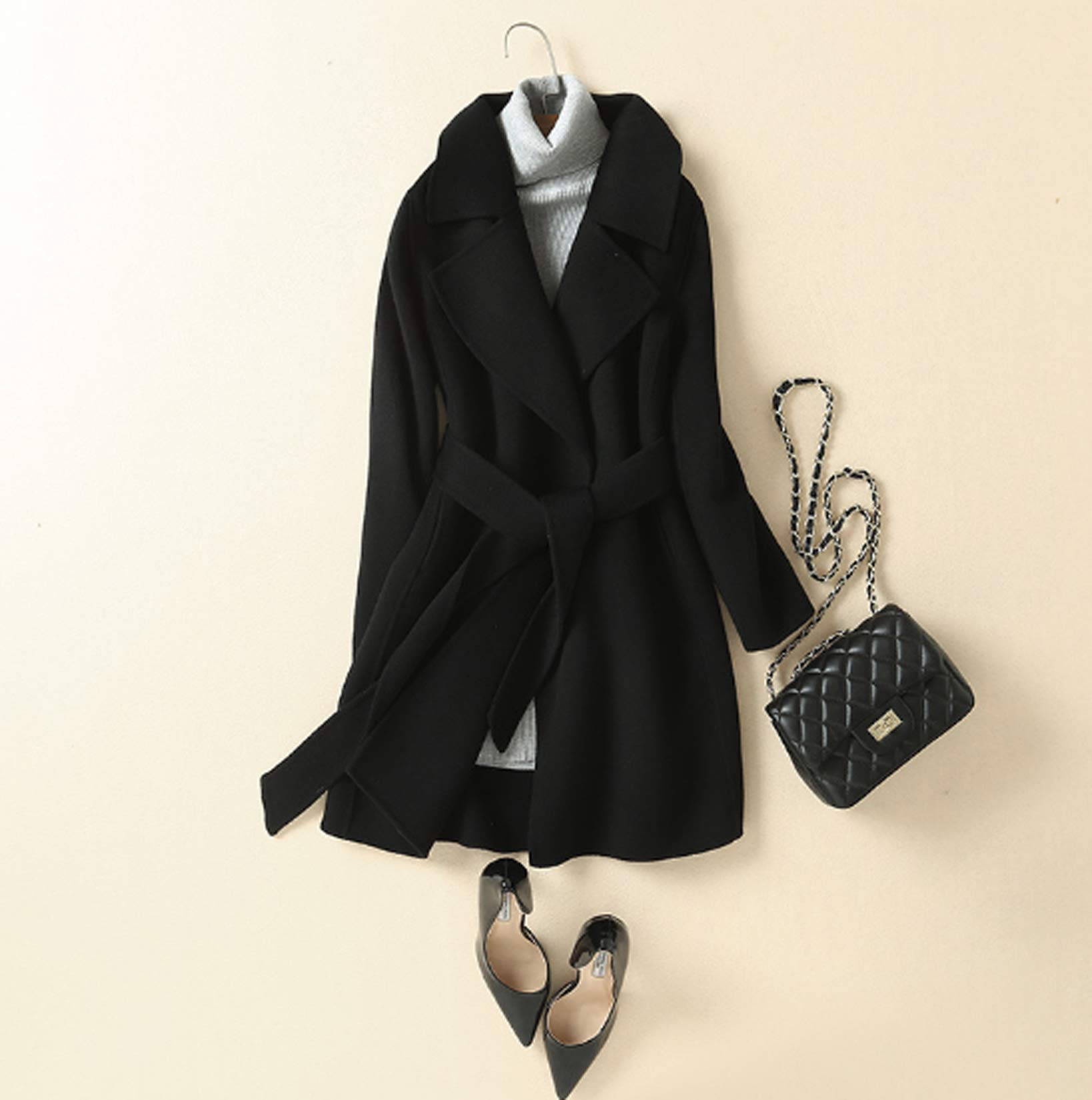 Amazon.com: XMZFQ Womens Wool Coats Cashmere Trench Autumn Winter