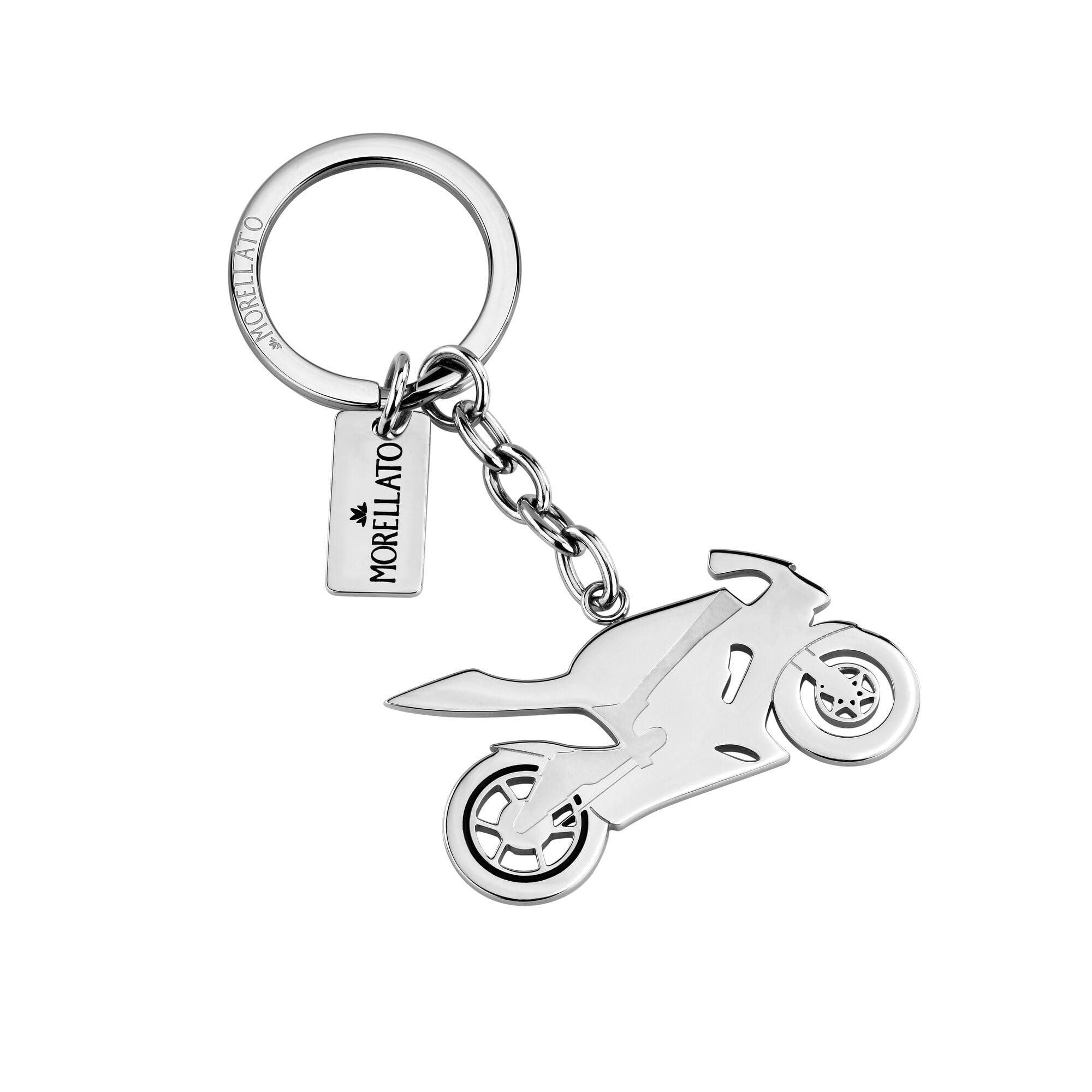 Morellato Portachiavi da Uomo in Acciaio, Moto, Collezione Corsa, Idee Regalo - SU8302