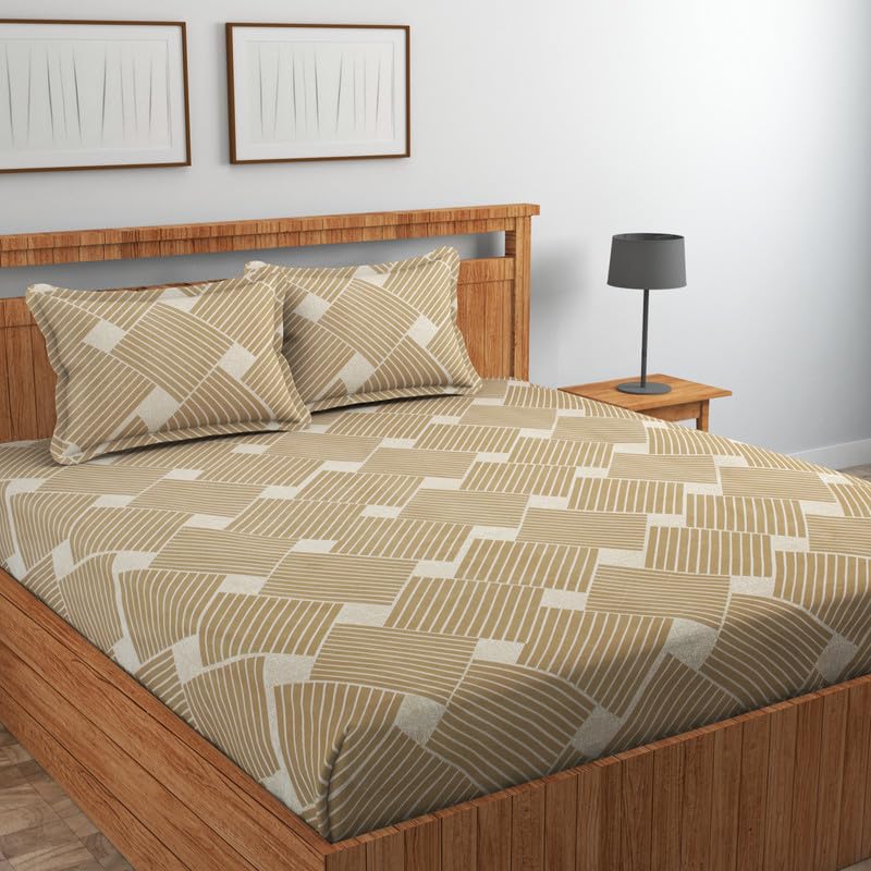 Pure Cotton Flat Double Bedsheets with 2 Regular Size Pillow Covers | Double Bed Breathable | Wrinklefree | Ultrasoft 200 to 220 tc Polkadot | 90×90 Inches, Mouse