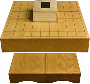 大橋産業 本榧 将棋盤 2寸脚付き（将棋駒付き）