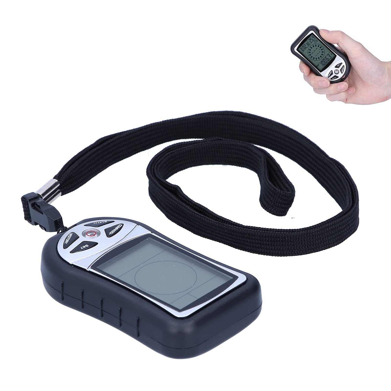 Altimètre numérique, multifonction LCD boussole altimètre baromètre thermomètre extérieur compteur dispositif avec lanière