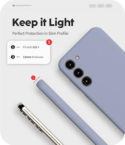 Miniatura 4 de GOOSPERY Funda de silicona líquida diseñada para Galaxy S23 Plus, sedosa, suave al tacto, protección de cuerpo completo, a prueba de golpes, con