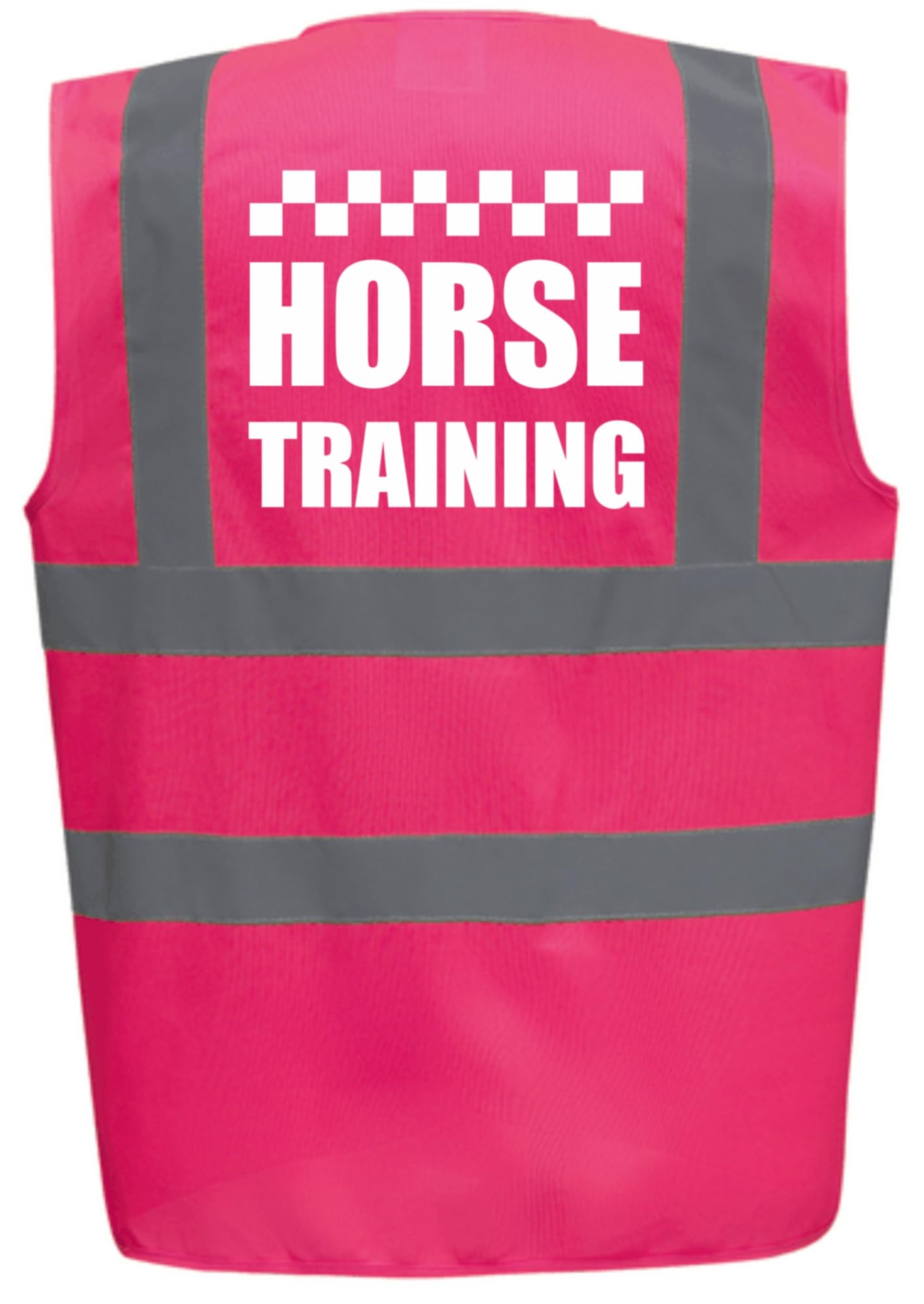 Bright Pink High Visibility Vest with White HORSE TRAINING - HORSE RIDING By Brook Hi Vis Medium