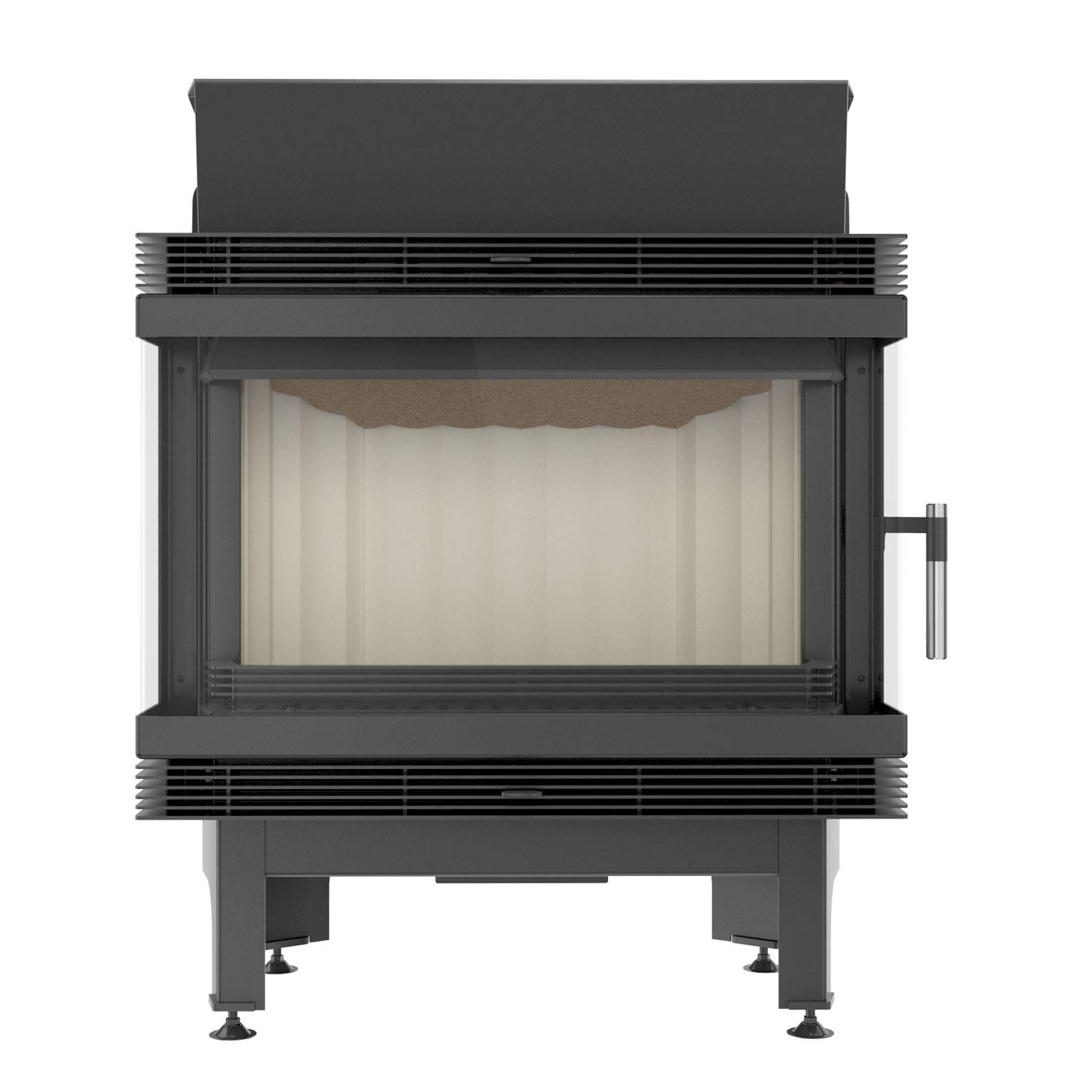 KRATKI Inserto per camino in acciaio a legna BLANKA 11 kW Ø180 bifacciale A | Acciaio nero, efficienza 78%, classe A. Ecodesign, BImSchV 2.; combustione efficiente; basse emissioni; calore uniforme