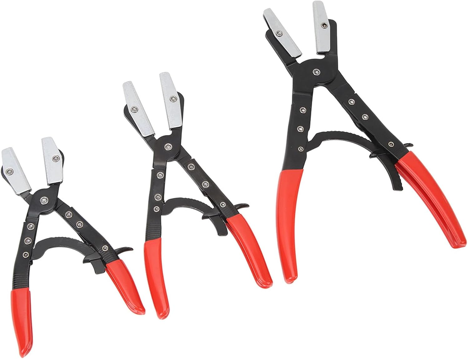 3Pcs Hose Clamp Line Pliers Set, Adjustable Hose Pinch Off Pliers with Anti Slip Handle for Automobile Radiator Coolant Fuel Lines, 8in 10in 12in Metal Tube Pincher Tool