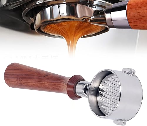 Miniatura 5 de Portafiltro de 2.008 in 2 orejas sin fondo mango de café piezas de repuesto de acero inoxidable portafiltro sin fondo para Delonghi ECO310 (F