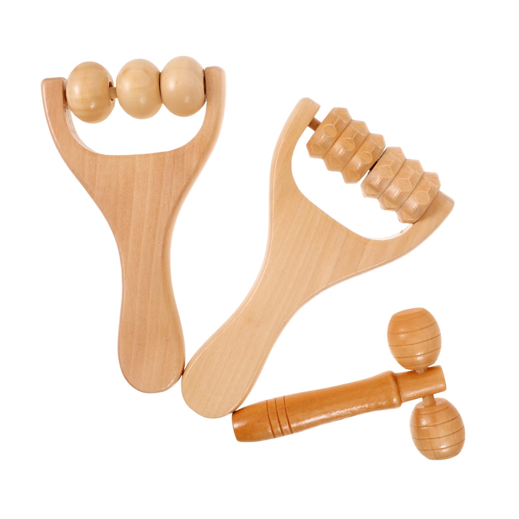 VICASKY Holz Massageroller für Fußmassage und Faszienrollen Tragbarer Handroller für Beinerholung Unterarmrolle 1 Satz