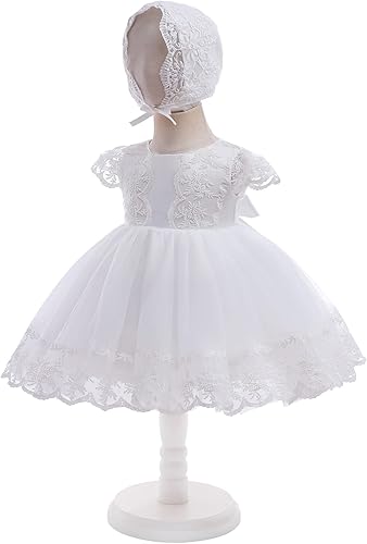 Miniatura 3 de Vestido de bautismo para niña, 3 piezas, bordado, formal, para fiesta, boda