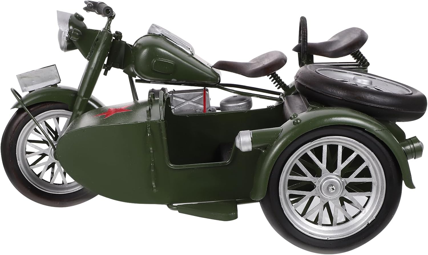 Classic Motor Model Iron Car Model Antique Car Model Vintage Tin Car Green Antique Vehicle Model Retro Motor Model