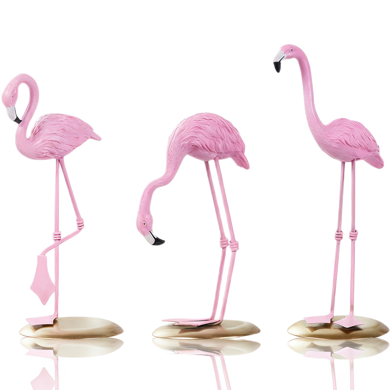 Figura de Flamenco Rosa Estatua de Pájaro en Resina