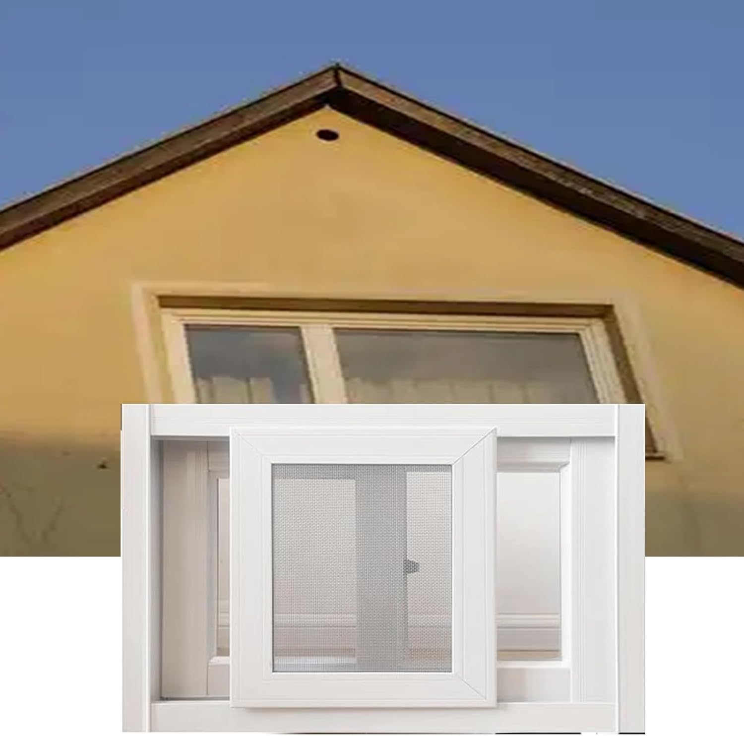 Vinyl Window Replacement Locks for Horizontal Sliding Windows, 21x20in / 53x51cm, Internally Lockable, Fits 20-50 Inch Sizes, Small Ventilation, White Finish