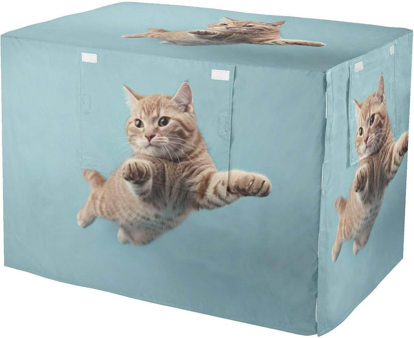 Funny Cat Cute Kitten Dog Crate Cover Water-Resistant, S-XL UV-Resistant Cage Cover for Indoor Pets, Large