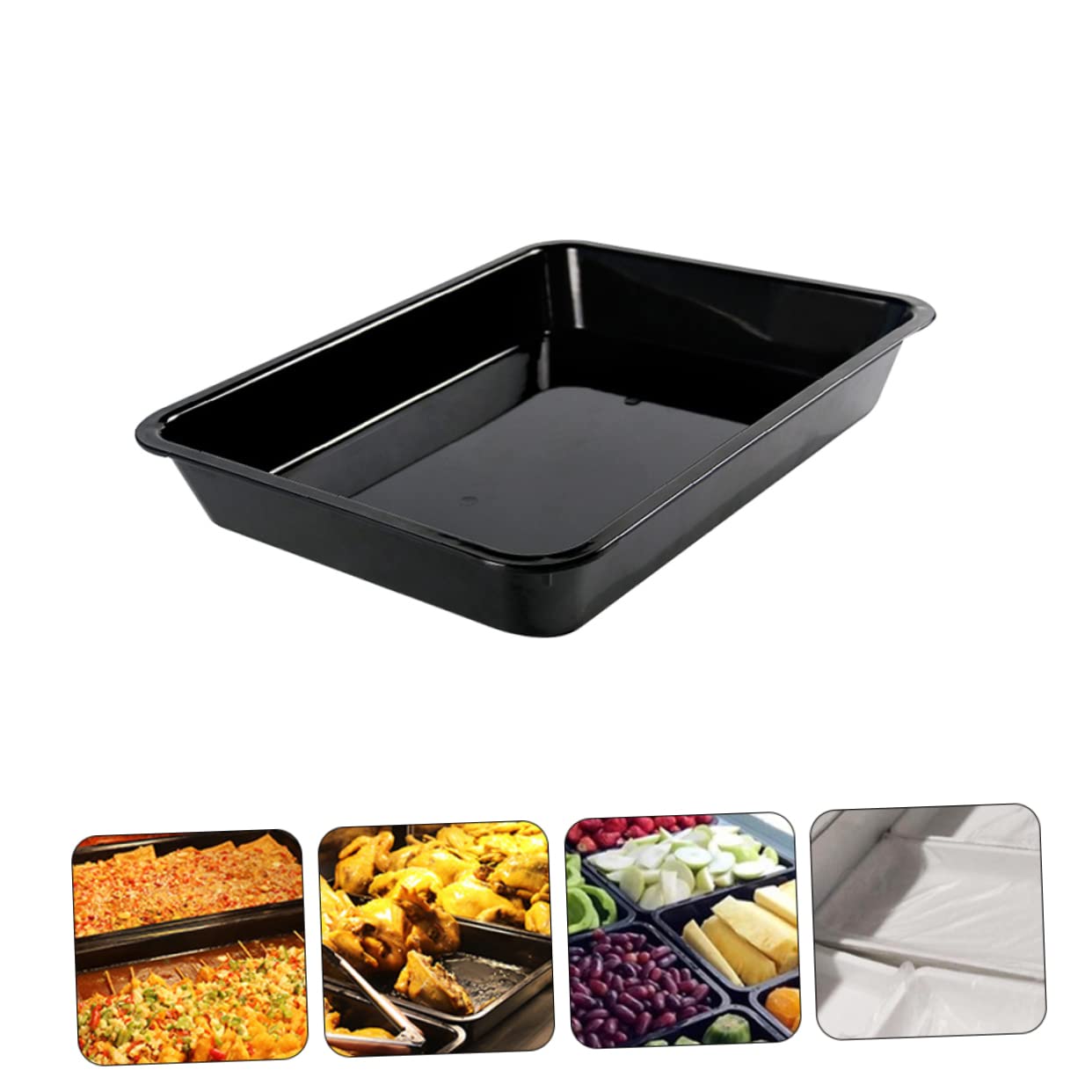 SOLUSTRE Food Grade Plastic Meat Tray for Supermarket Home Storage Slip Design Seafood Pork Packing Box for Fresh Meat Preservation