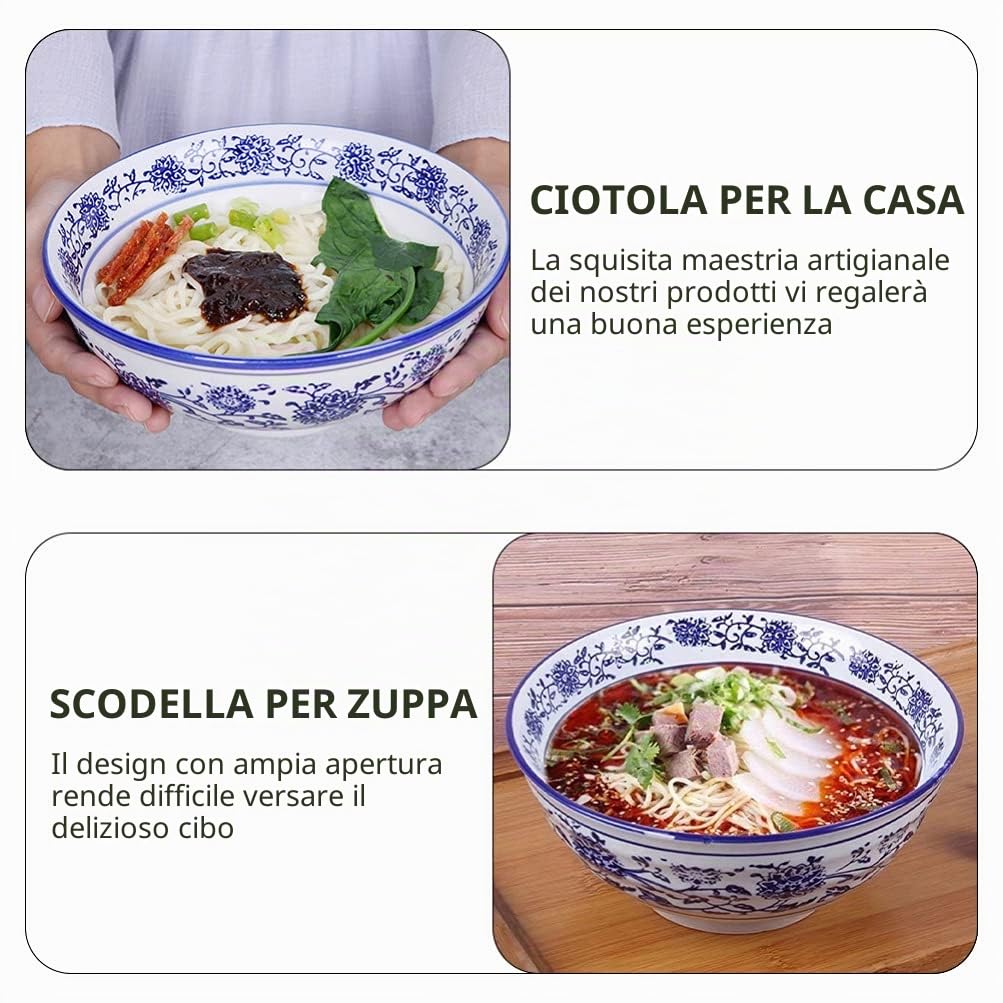 1 Pc Ciotola in Ceramica Ciotole Di Minestra Cinesi Ciotole Per La Cena Insalatiere in Porcellana Ciotola Di Zuppa Cinese Grandi Ciotole in Ceramica Ciotola Delle Posate Mescolare