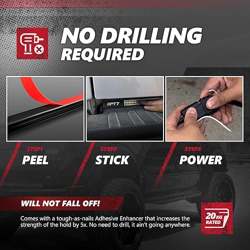 Miniatura 17 de OPT7 - Barra de luz LED Redline de triple fila para parte trasera de camioneta, con señal direccional, resistente a la intemperie, no requiere