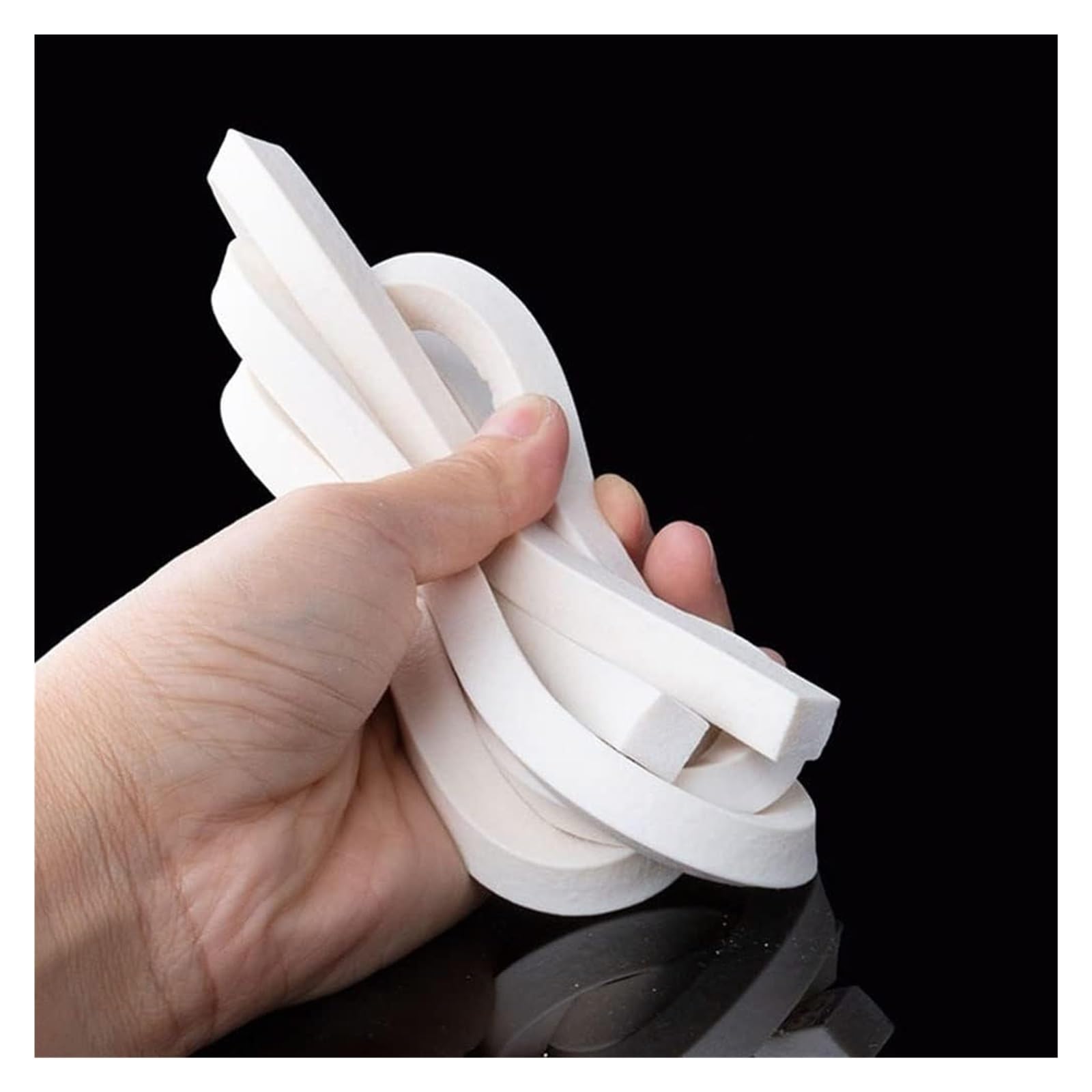 Banda de esponja de caucho de silicona, Tira cuadrada de esponja silicona 1/2/3 metros, junta espumada blanca 2×10 mm a 16×16 for puertas y ventanas(15x20mm,3Meters)