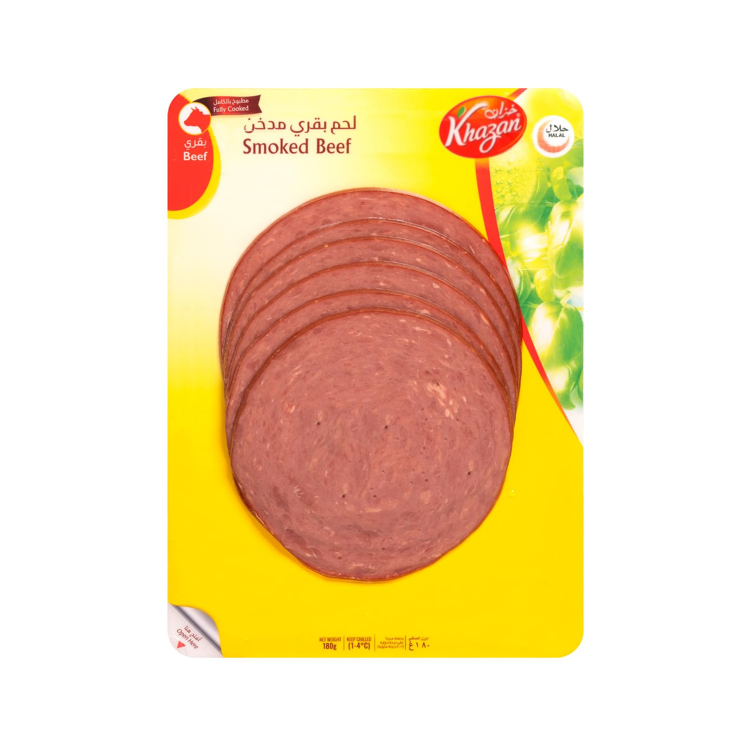 Khazan Smoked Beef Slice Chilled Meats, 180 g