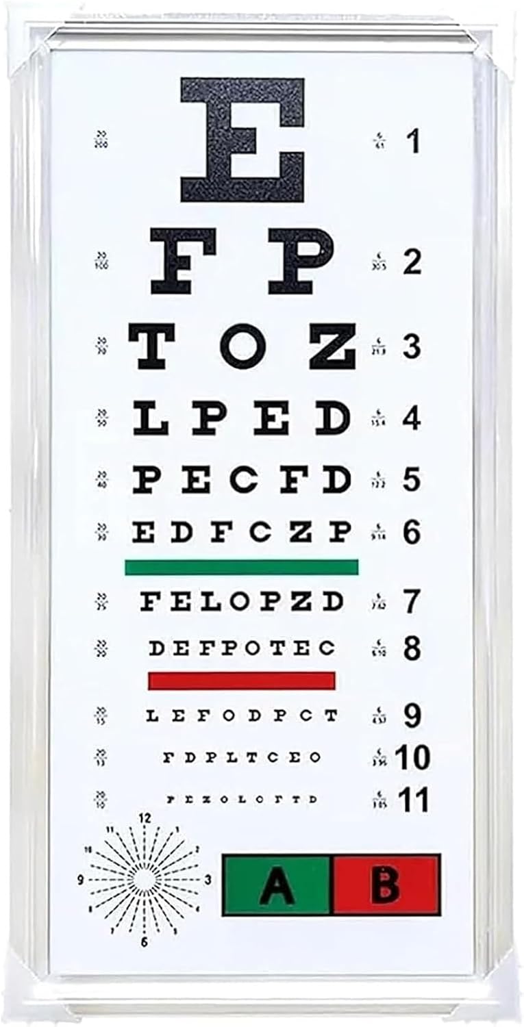 LED Eye Chart Light Box, Eye Exams Charts, Anti-Glare & Fade-Resistant Vision Test Board, 2.5/5 M Distance Measurement, for Optical Shop, Clinics