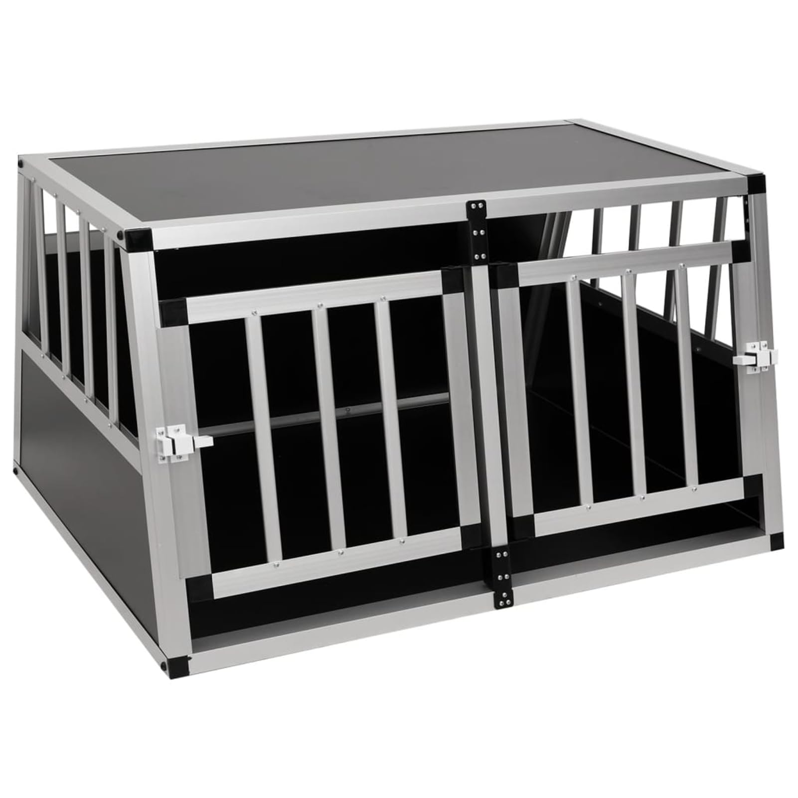 Hundetransportbox mit Doppeltür 89 x 69 x 50 cm Hundebox 170667