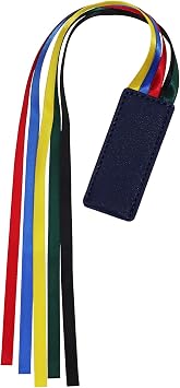 Bible Ribbon Bookmark Artificial Leather Multiple Page Marker with 5 Color Ribbons for Book Lover Reader Teacher Student Christmas Gift Blue