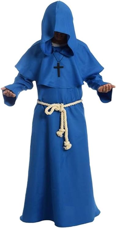 GOLDSTITCH Friar Medieval Hooded Monk Renaissance Priest Robe Costume Cosplay