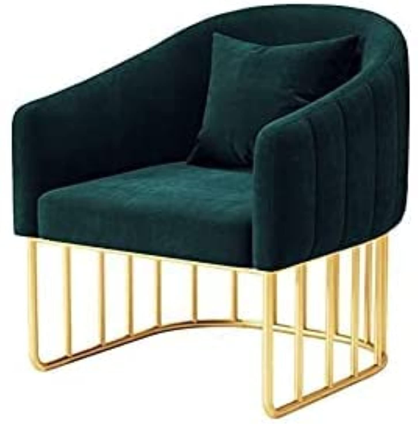 Umatou Modern Accent Velvet Chairs Comfy Upholstered Arm Chair Single Sofa With Golden Metal Frame Legs For Living Room Visitor Room (Green)