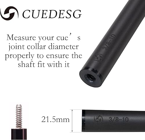 Miniatura 3 de Eje de palo de taco de piscina de fibra de carbono 0.413 in0.465 in0.492 in, eje de palo de piscina de baja desviación, eje profesional de taco,