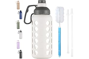 Mukoko 64 Oz Glass Water Bottle: Hydration at Your Fingertips