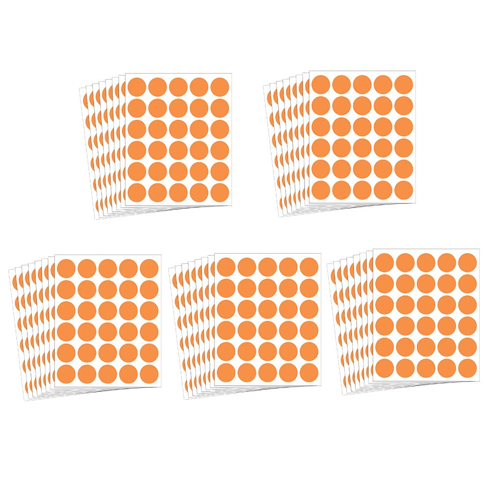 Hcode 1 Inch Round Color Coded Labels for Garage Yard Sale Permanent Stickers (Orange) 1200 Pack
