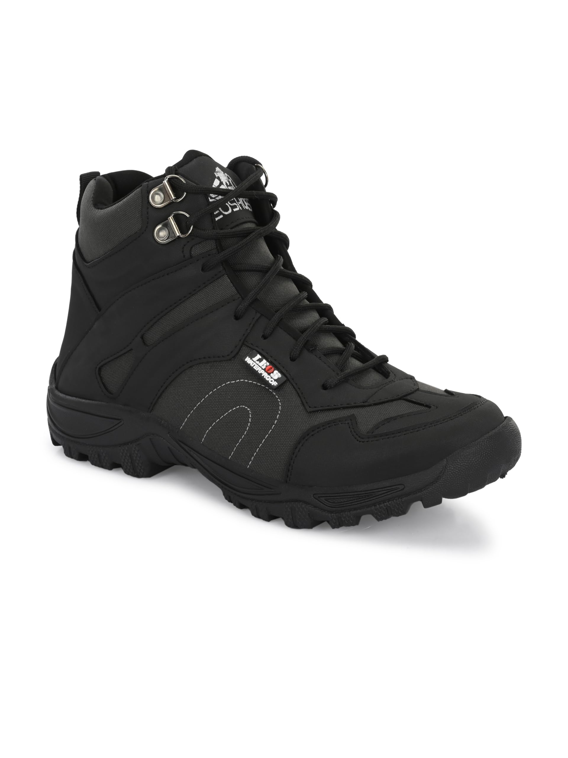 Leo Men's Black Waterproof Non-Slip Lightweight Outdoor Ankle Boots For Men