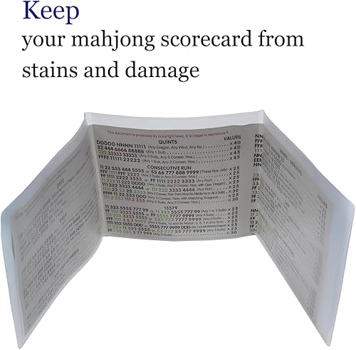 Miniatura 6 de aoG Mahjong Cards - Funda protectora de 2 piezas (impresión grande) para tarjetas de puntuación de la Liga Nacional de Mah Jongg, tarjeta
