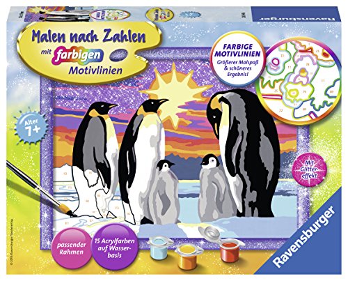 Preisvergleich Produktbild Ravensburger Malen nach Zahlen 28344 - Pinguinfamilie, Malset