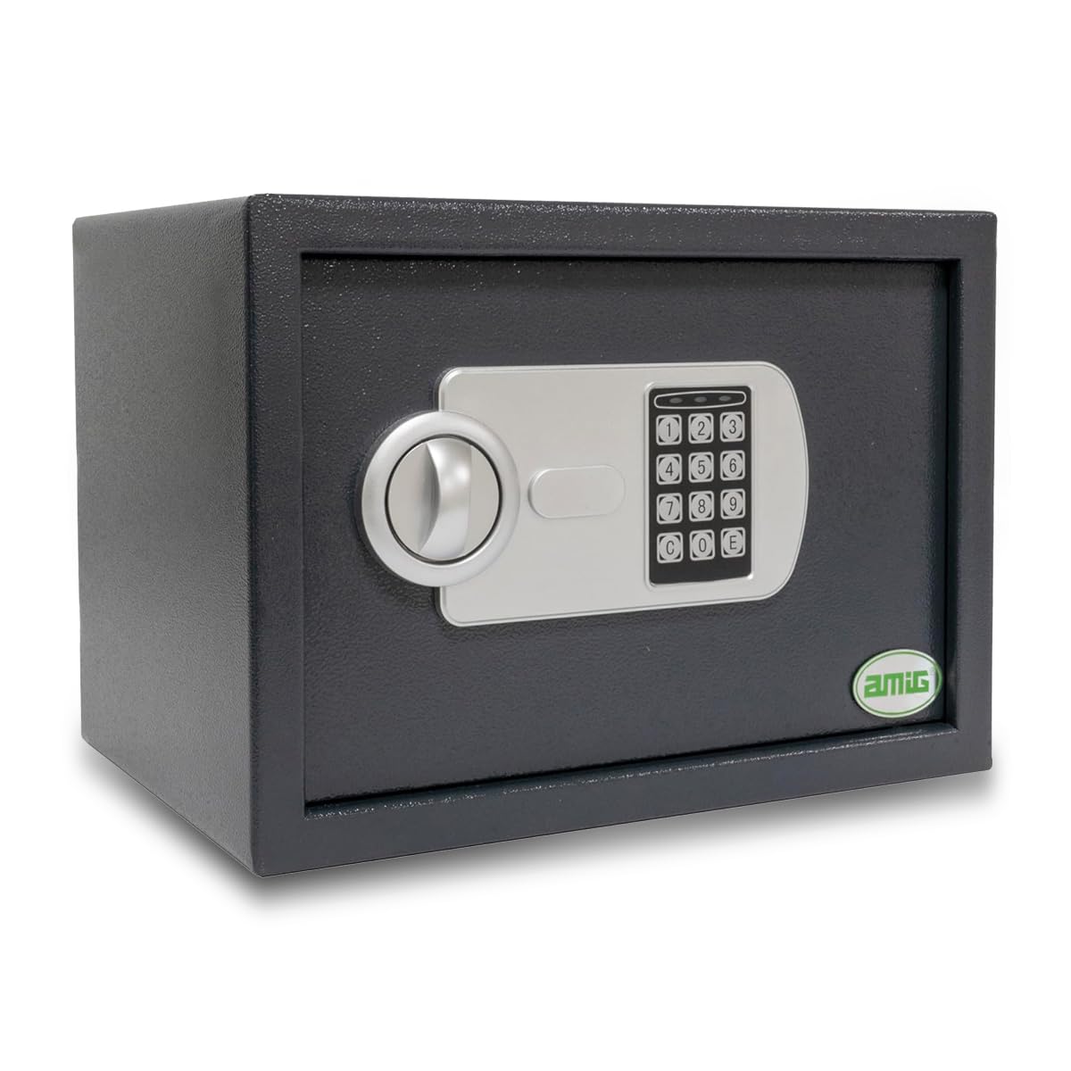 Amig Cassaforte con apertura con tastiera, con chiave di sicurezza di emergenza e pomello, Sistema anti-appannamento e anti-umping, Cassetta di sicurezza per conservare denaro o oggetti di