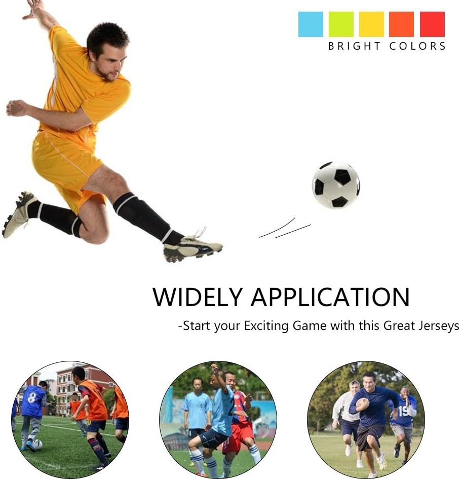 VGEBY 12 Pack Mesh Training Vests Football Vest Breathable Adults Jerseys Bibs for Volleyball Soccer Basketball Orange