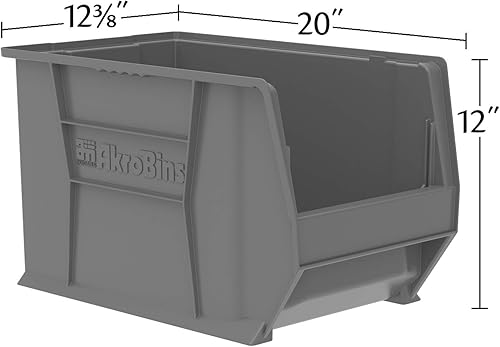 Miniatura 4 de Akro-Mils 30282 AkroBins - Contenedores de almacenamiento de plástico de gran tamaño, apilables que ahorran espacio para garaje, aula, organización