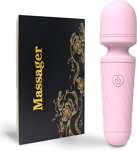 Mini masajeador con 10 modos de vibración silenciosos, masajeador personal inalámbrico para cuello, hombro, espalda y cuerpo (rosa)