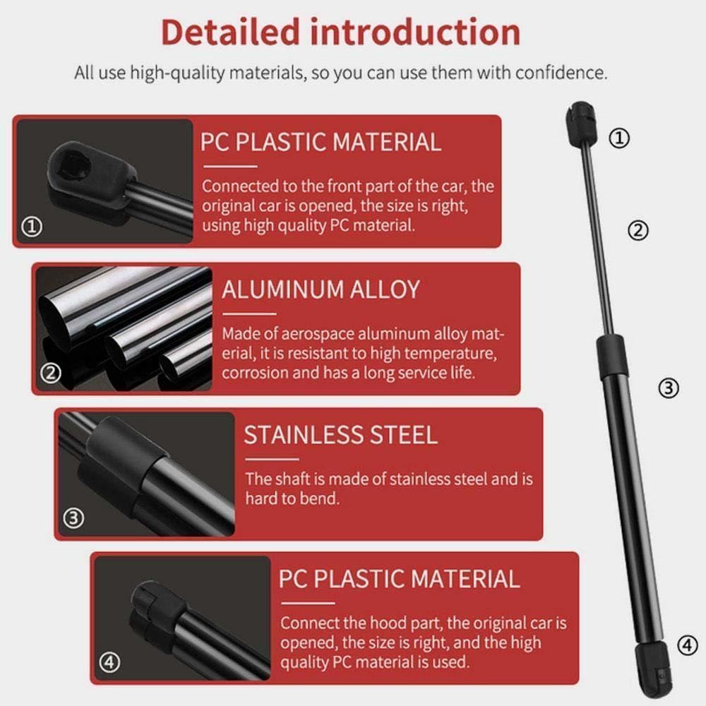 Replacement Gas Struts 2Pcs Car Front for Engine Hood Gas Spring Lift Supports Struts Hydraulic Rod for for Model 3