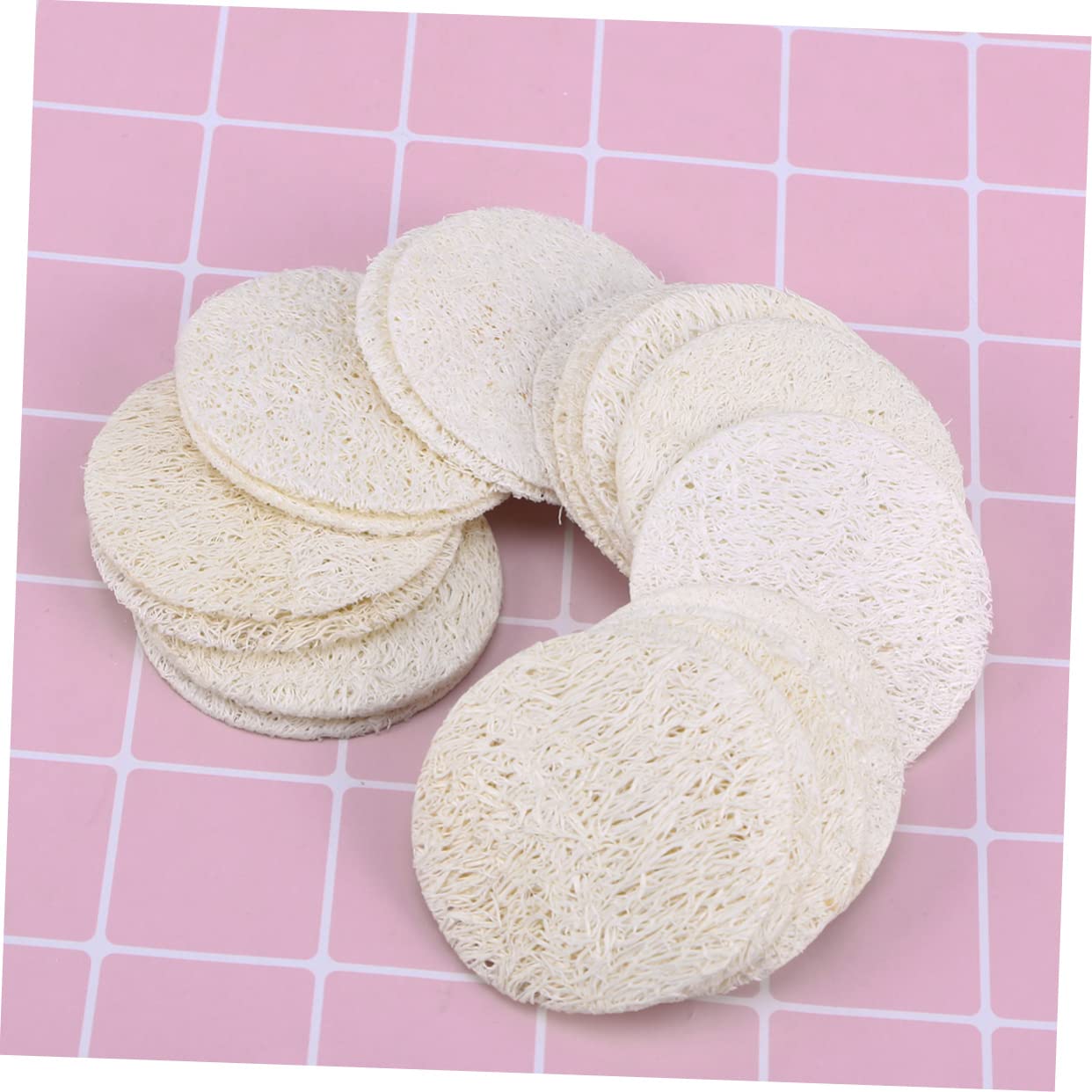 Healvian 500 Piezas Almohadillas De Lufa Esponja Facial Esponjas De Lufa Exfoliantes Almohadillas Redondas De Algodón De Bambú Almohadillas Exfoliantes Depurador Tina Protección De La Piel