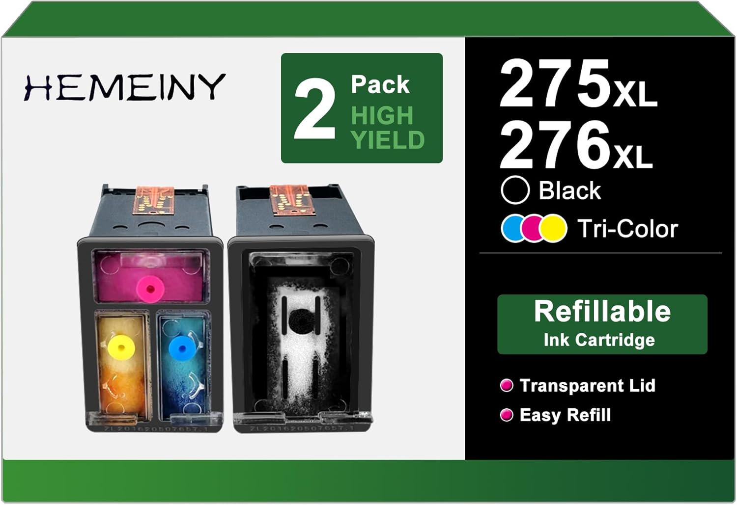 275XL 276XL Refillable Ink Cartridges Compatible with Canon Pixma TR4720 TR4722 TR4700 TS3522 TS3520 TS3500 Printer