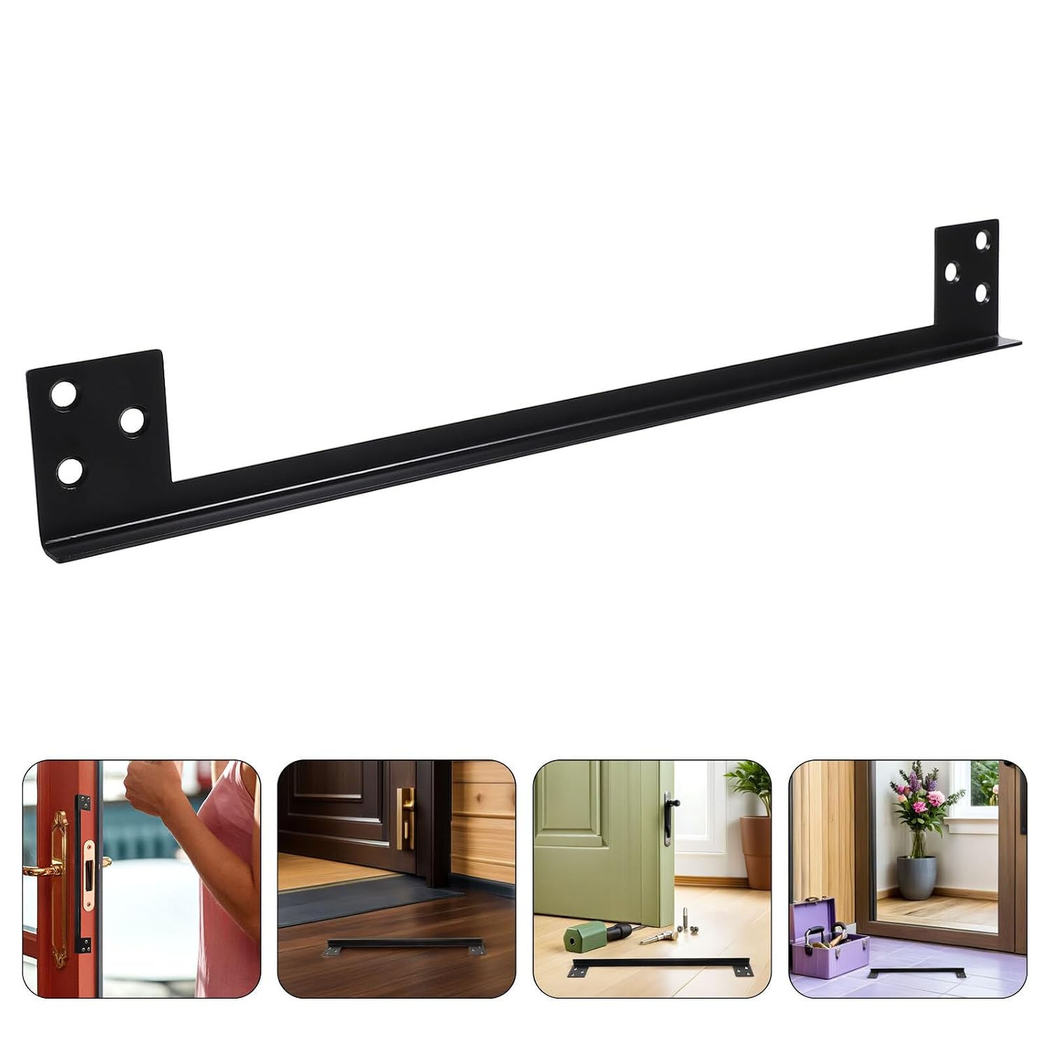 2pcs 11" L-Shaped Stainless Steel Door Latch Protector Plates for Outswing Doors, Heavy-Duty Deadbolt Lock Guard Covers, Security Hardware for Commercial and Residential Use